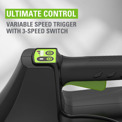 Greenworks 80V 21" Cordless Battery Brushless 3-in-1 Push Mower & 500CFM Axial Leaf Blower w/(2) 2.0Ah Batteries and Rapid Charger -1356602