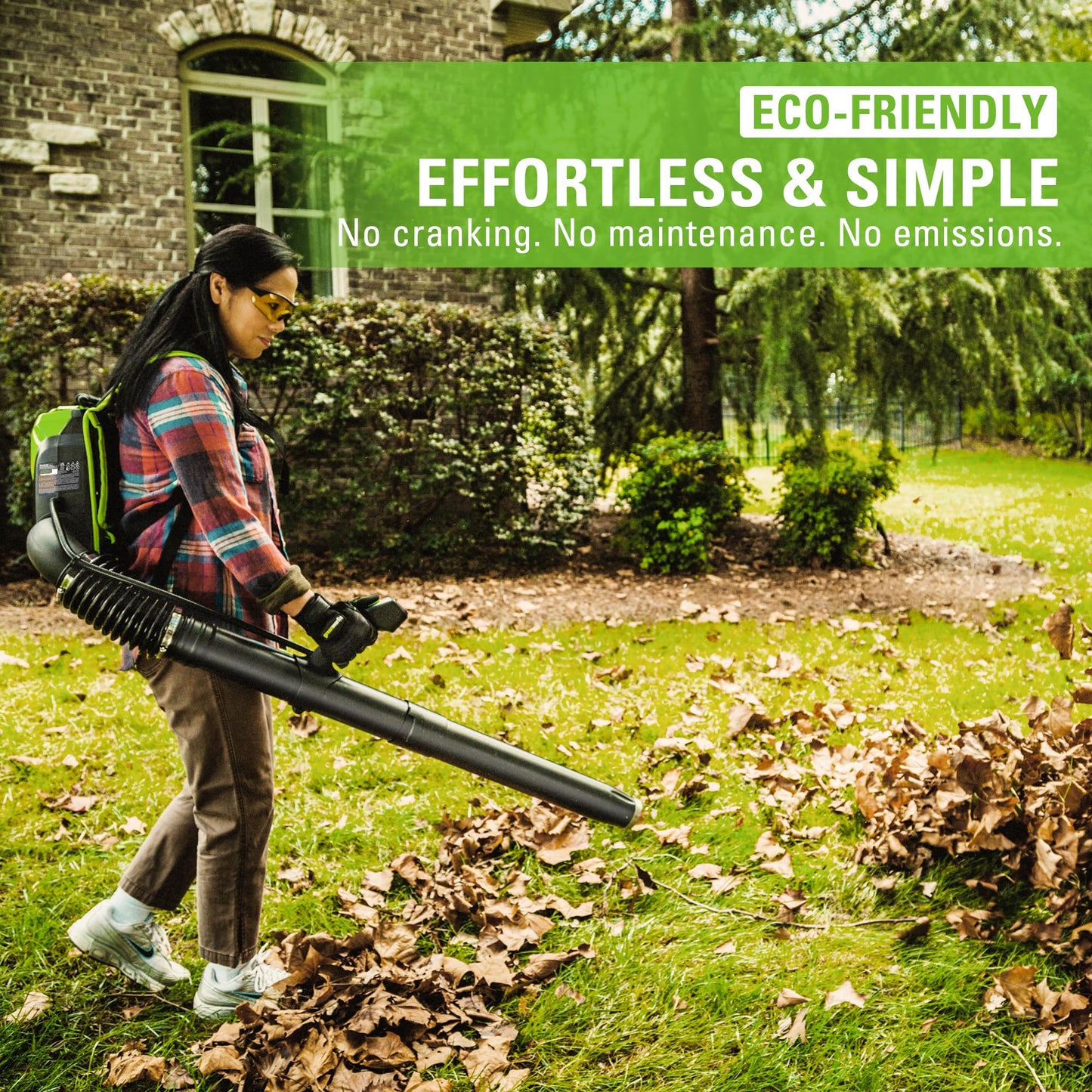 Greenworks 80V 610 CFM Cordless Battery Backpack Blower w/5Ah Battery and Rapid Charger - 2429202