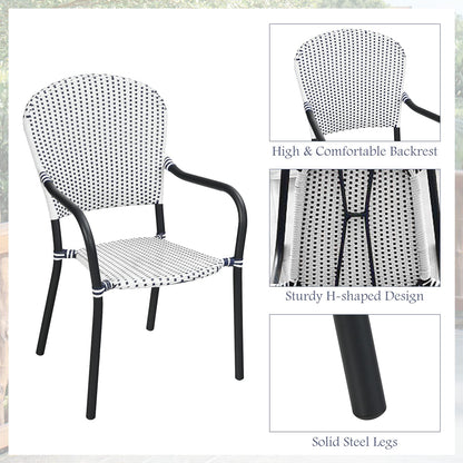 Tangkula Set of 4 Stackable Outdoor Patio Wicker Chairs - NP10073WL
