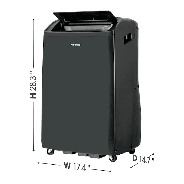 Hisense 10000-BTU DOE 115-Volt Gray Vented Wi-Fi enabled Portable Air Conditioner with Heater with Remote Cools 550-sq ft - AP1022HW1GD