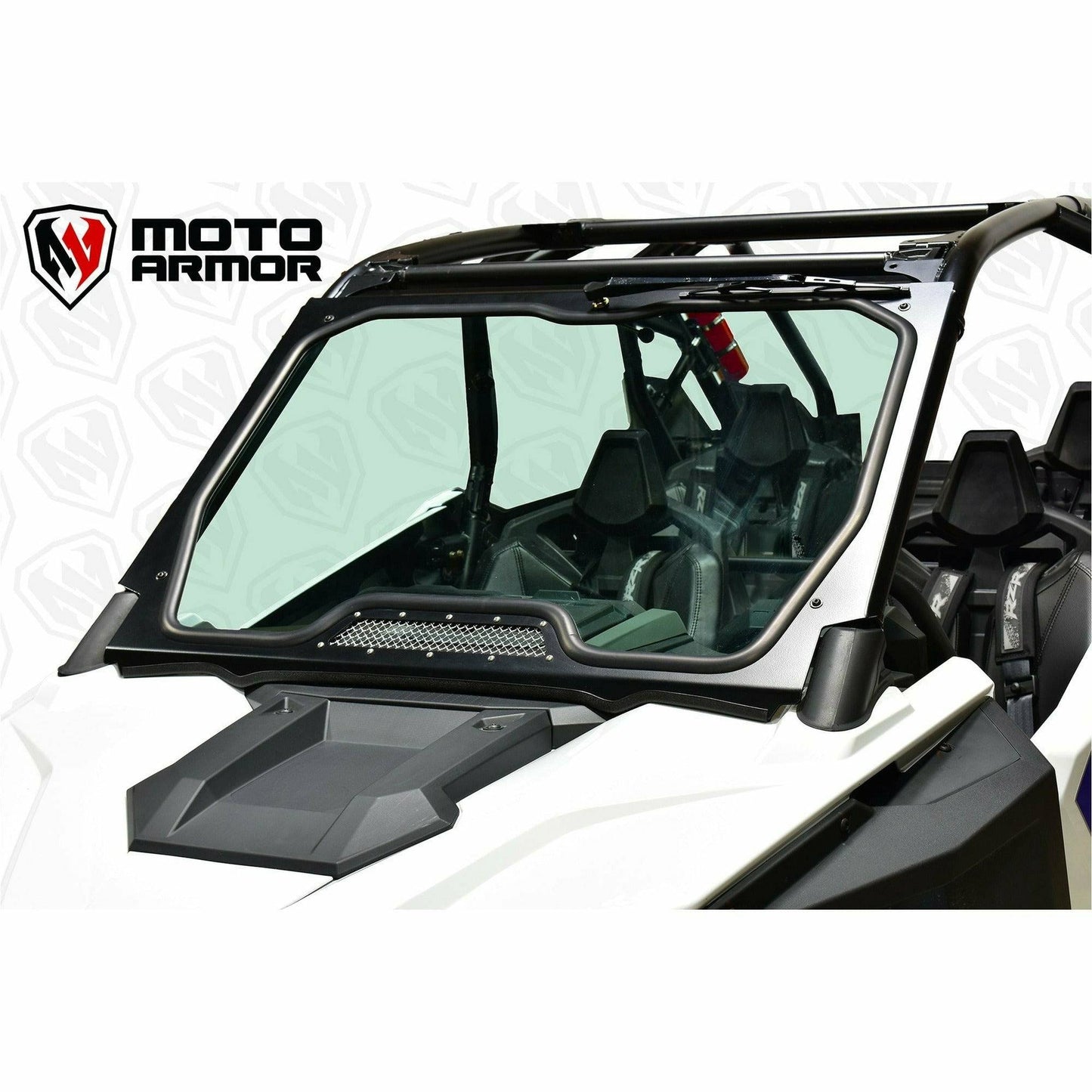 Moto Armor Polaris RZR Pro XP / Turbo R Glass Windshield - MA-RZPRO-WS-GLS-BLK-C-Y