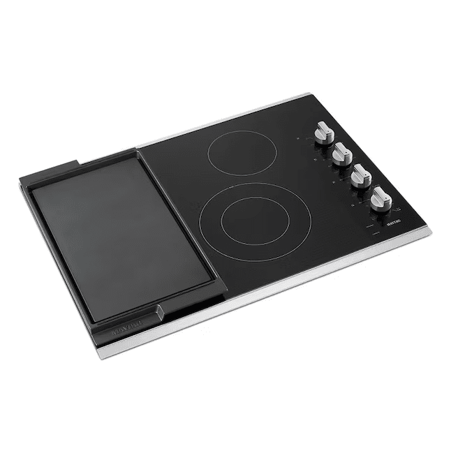 Maytag 30-in 4 Elements Smooth Surface Radiant Stainless Steel Electric Cooktop - MEC8830HS