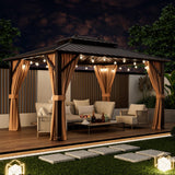 Tangkula Hardtop Gazebo, Patio Gazebo with Galvanized Steel Double Roof & Aluminum Frame - NP11434CF+