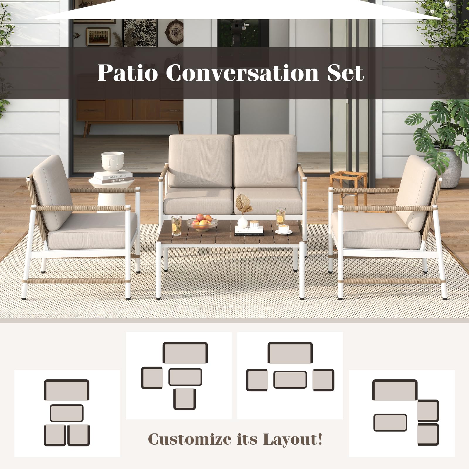 Tangkula 4/8 Pieces Patio Furniture Set - NP11964GR+