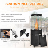 Tangkula 41,000 BTU Propane Patio Heater with Waterproof Cover, Outdoor Heater with Lockable Wheels - NP10518US-DK
