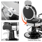 OmySalon BC1101 Vintage Style Heavy Duty Hydraulic Recline Barber Chair - G59000066+G59000068