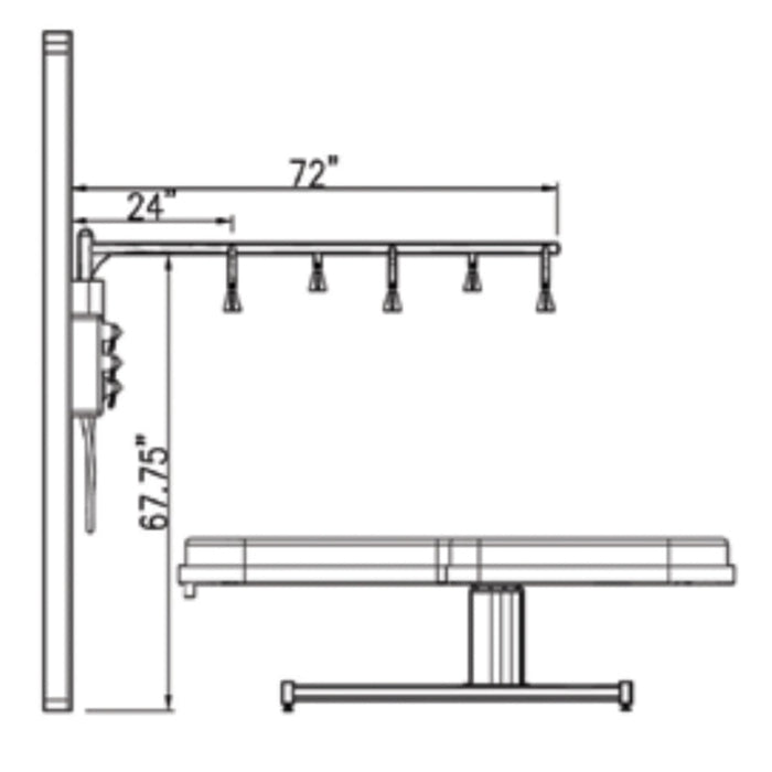 Touch America Stationary Neptune Wet Table and 8-Head Vichy Shower Deluxe Package 82030