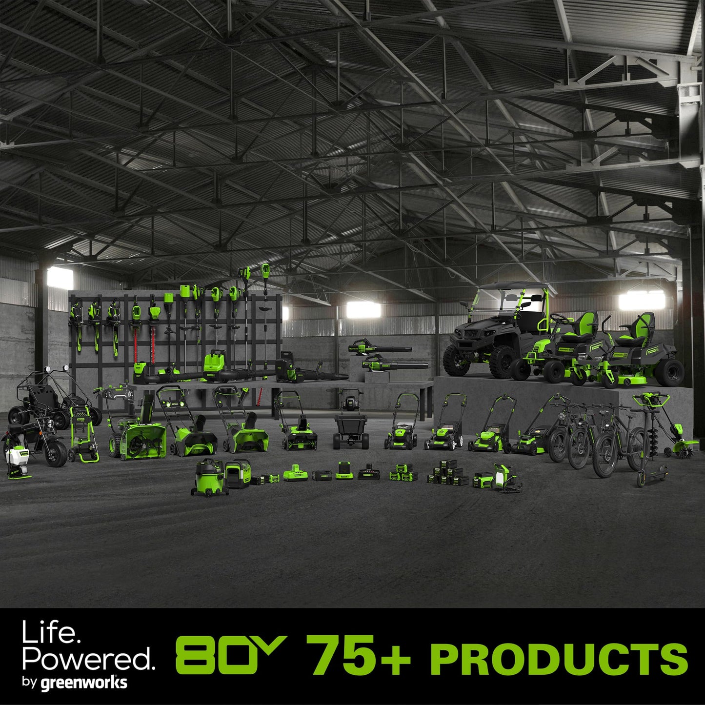 Greenworks 80V 610 CFM Cordless Battery Backpack Blower w/5Ah Battery and Rapid Charger - 2429202