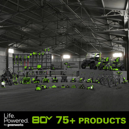 Greenworks 80V 610 CFM Cordless Battery Backpack Blower w/5Ah Battery and Rapid Charger - 2429202