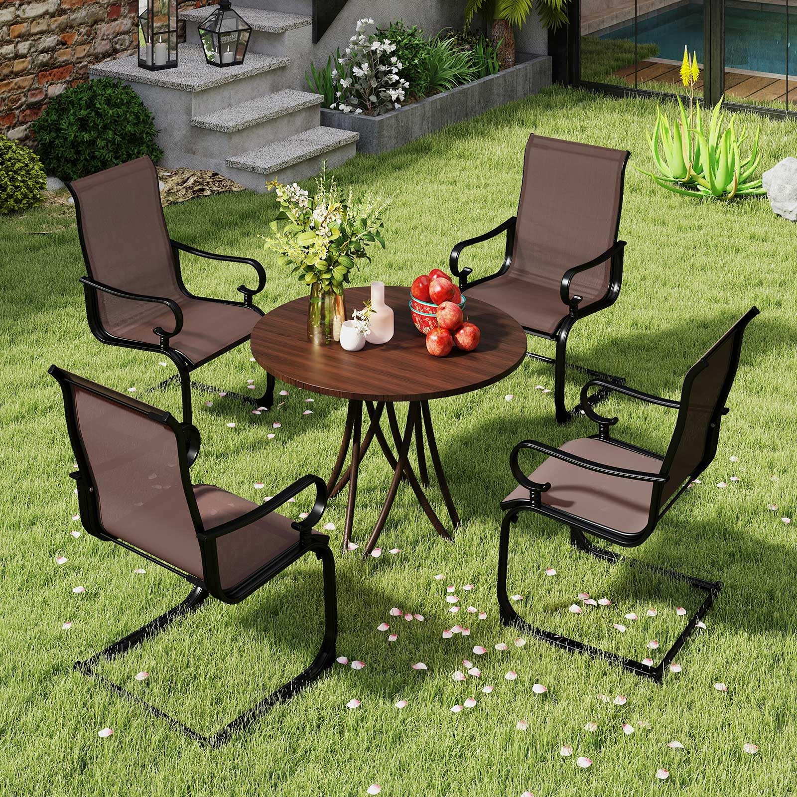 Tangkula Set of 2/4 Patio Chairs - 2*NP11995CF-2