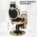 OmySalon BC1601 Vintage Style Heavy Duty Hydraulic Recline Barber Chair - G59000497+G59000498