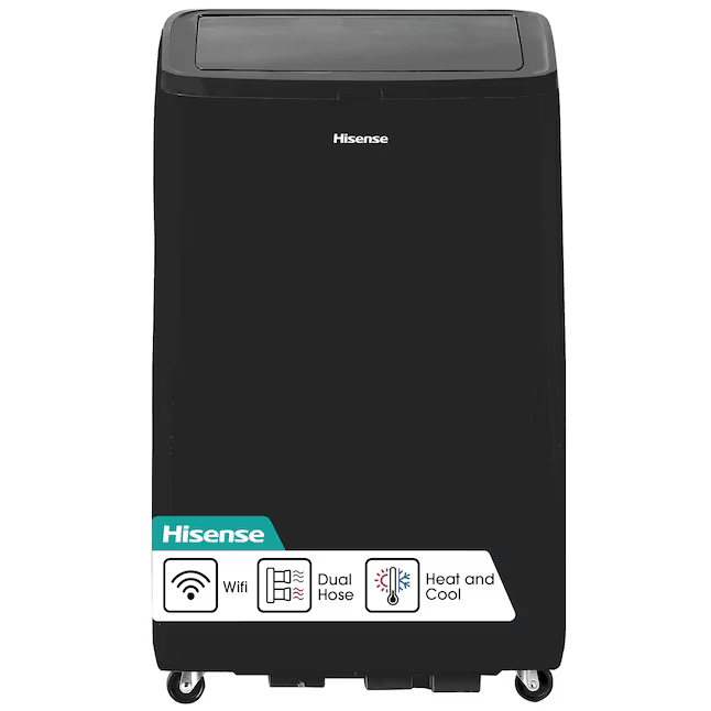 Hisense 10000-BTU DOE 115-Volt Gray Vented Wi-Fi enabled Portable Air Conditioner with Heater with Remote Cools 550-sq ft - AP1022HW1GD