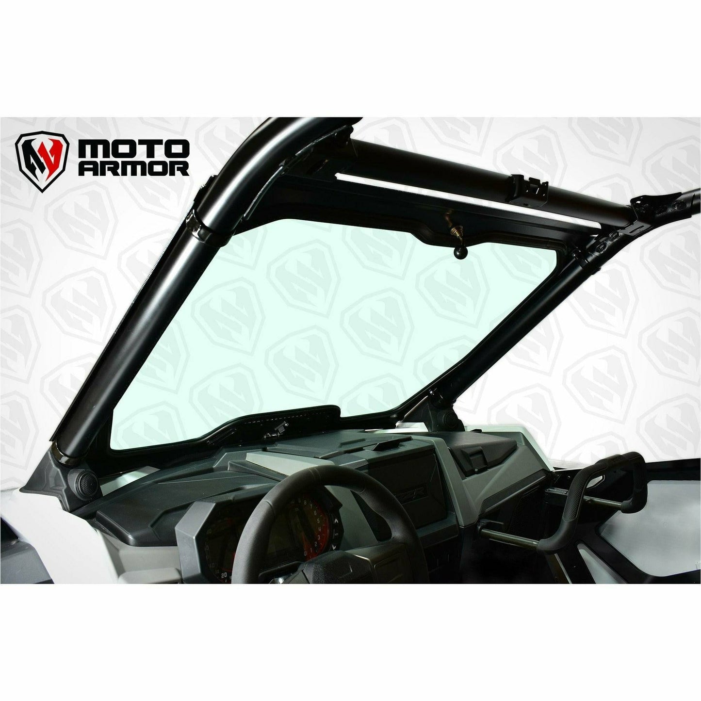 Moto Armor Polaris RZR Pro XP / Turbo R Glass Windshield - MA-RZPRO-WS-GLS-BLK-C-Y