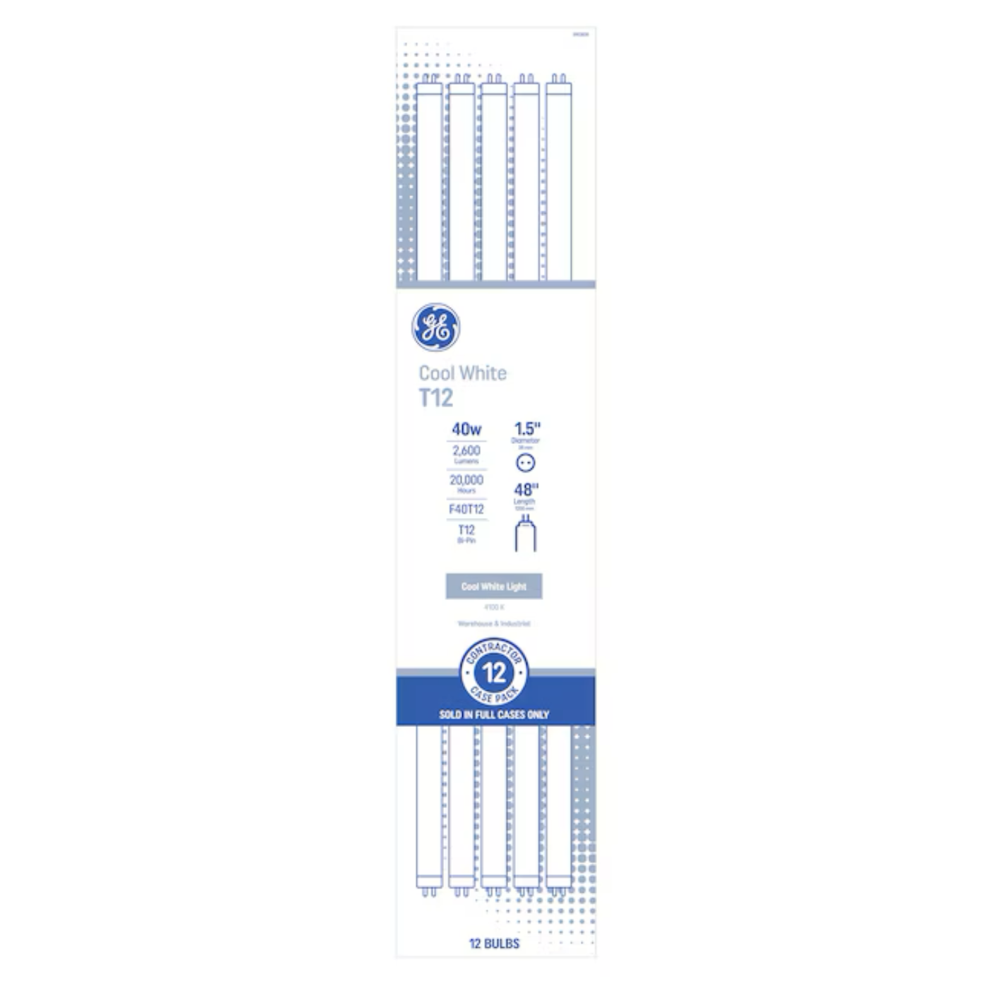 GE 40-Watt EQ T12 Cool White Medium Bi-pin (g13) Dimmable Fluorescent Light Bulb  - 71223176