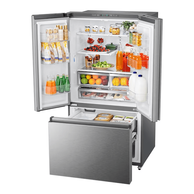 Hisense 26.6-cu ft French Door Refrigerator with Ice Maker and Water dispenser Fingerprint Resistant Stainless Steel ENERGY STAR - HRF266N6CSE1