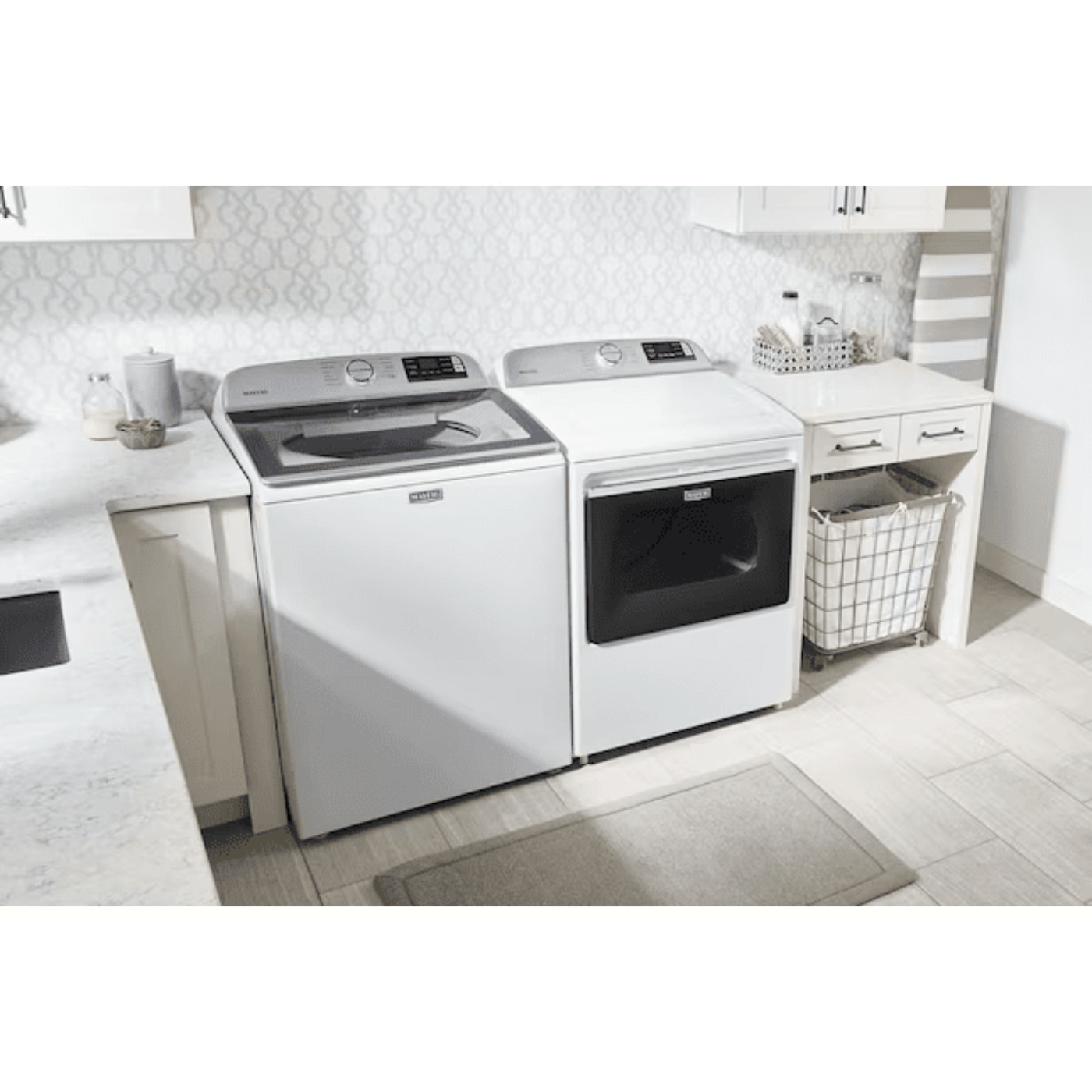 Maytag Smart Capable 4.7-cu ft High Efficiency Agitator Smart Top-Load Washer White - MVW6230HW