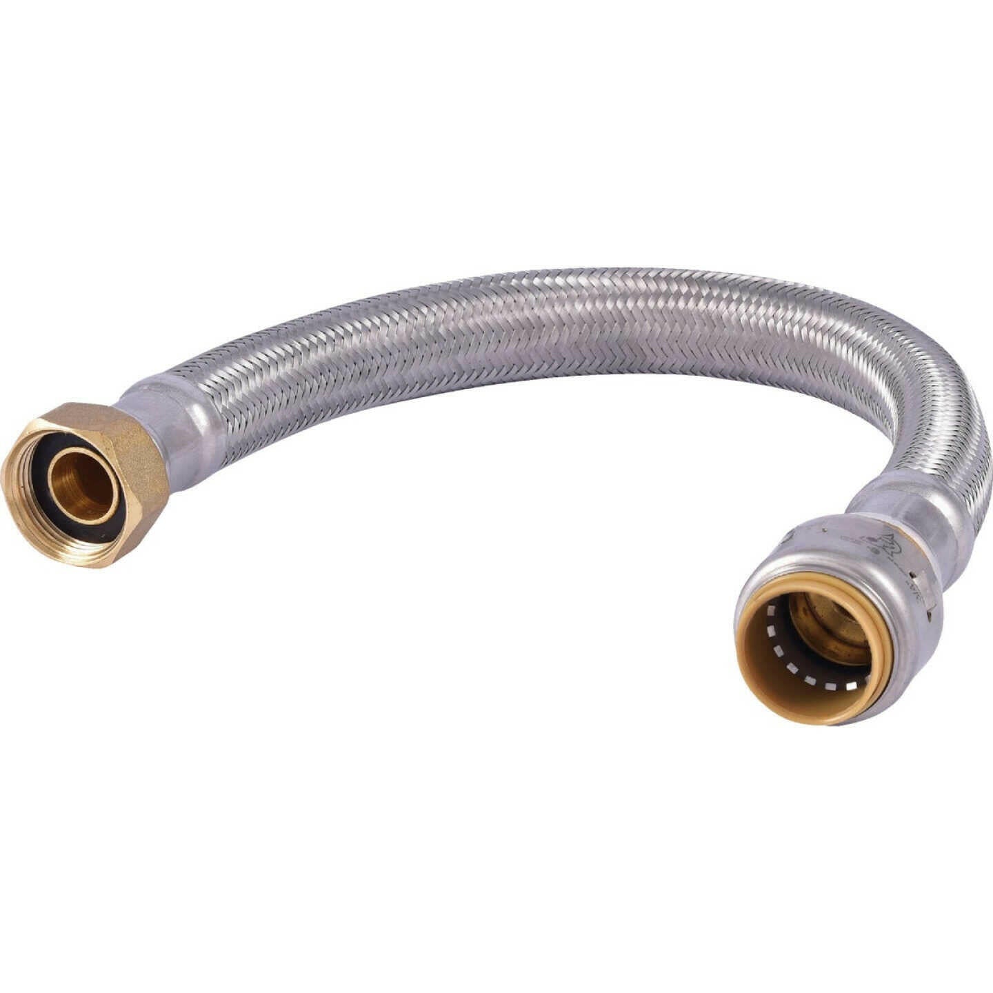 GE SharkBite Max 3/4 in. Push-to-Connect x 3/4 in. FIP x 15 in. Braided Stainless Steel Water Heater Connector - UR3088FX15
