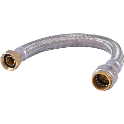 GE SharkBite Max 3/4 in. Push-to-Connect x 3/4 in. FIP x 15 in. Braided Stainless Steel Water Heater Connector - UR3088FX15