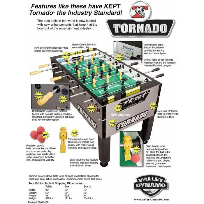 Tornado T3000 Competition Foosball Table - TPYMSTP1