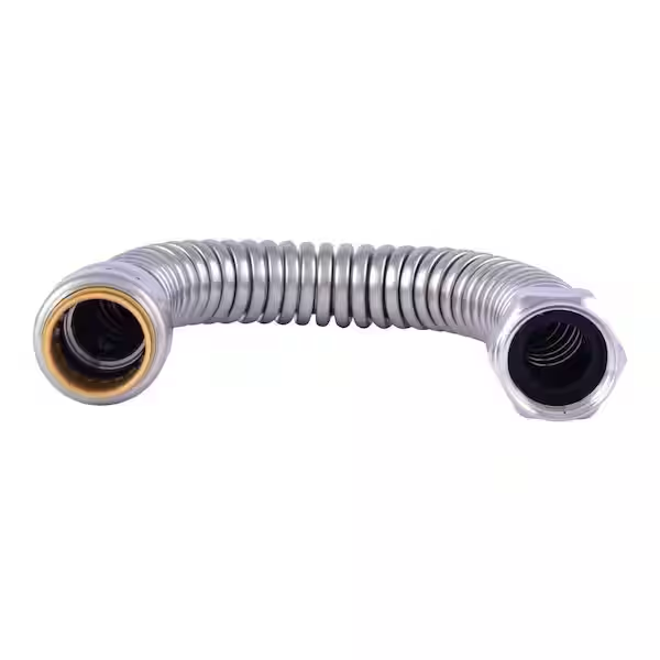 GE SharkBite Max 3/4 in. Push-to-Connect x 3/4 in. FIP x 12 in. Corrugated Stainless Steel Water Heater Connector -  URSS3088FX12
