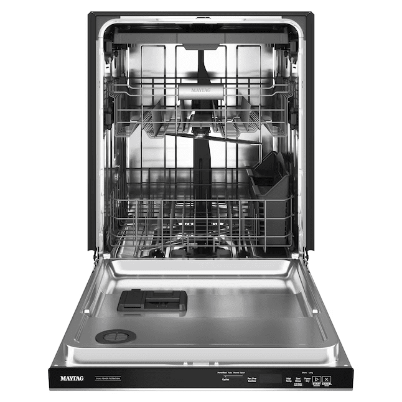 Maytag Eco Series with Pet Pro Sanitization Cycle Top Control 24-in Built-In Dishwasher With Third Rack Fingerprint Resistant Stainless Steel , 50-dBA - MDPS6124RZ