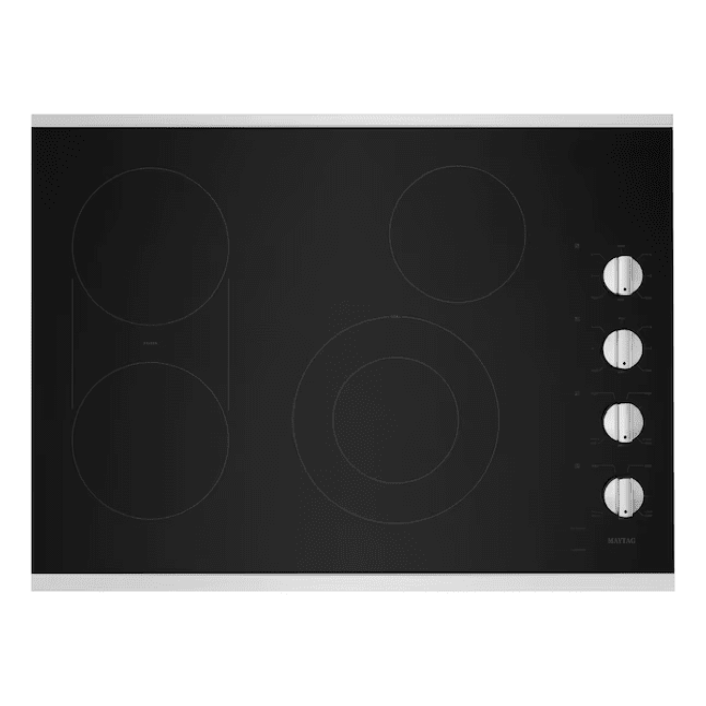 Maytag 30-in 4 Elements Smooth Surface (Radiant) Stainless Steel Electric Cooktop - MEC8830HS