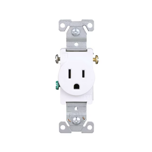 GE Eaton 15-Amp 125-volt Tamper Resistant Residential/Commercial Round Outlet, White - 31223403