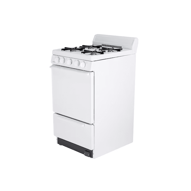 Holiday 20-in 4 Burners 2.4-cu ft Freestanding Natural Gas Range White - BAK101OO