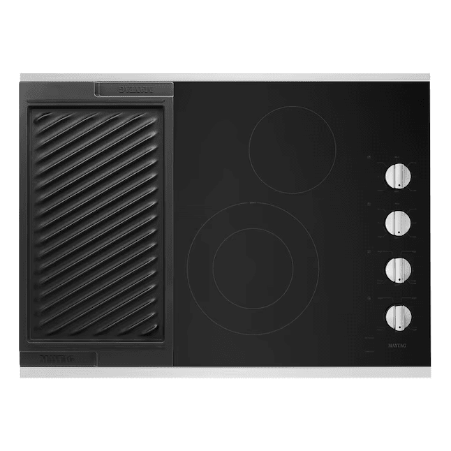 Maytag 30-in 4 Elements Smooth Surface Radiant Stainless Steel Electric Cooktop - MEC8830HS