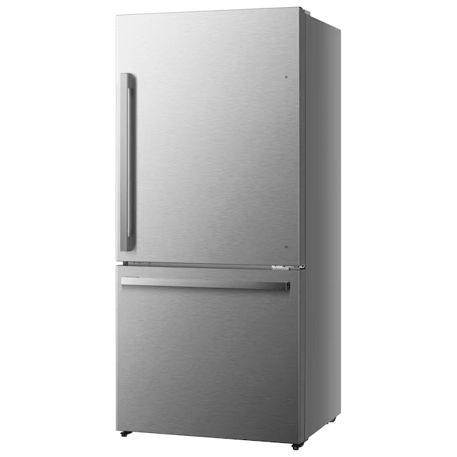 Hisense 17.2-cu ft Counter-depth Bottom-Freezer Refrigerator Fingerprint Resistant Stainless Steel ENERGY STAR - HRB171N6ASE