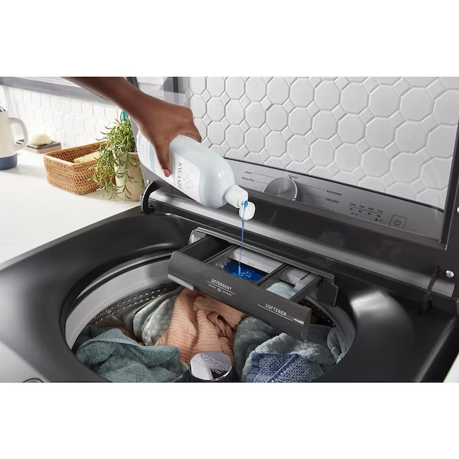 Maytag Pet Pro 4.7-cu ft High Efficiency Agitator Top-Load Washer (Volcano Black)
