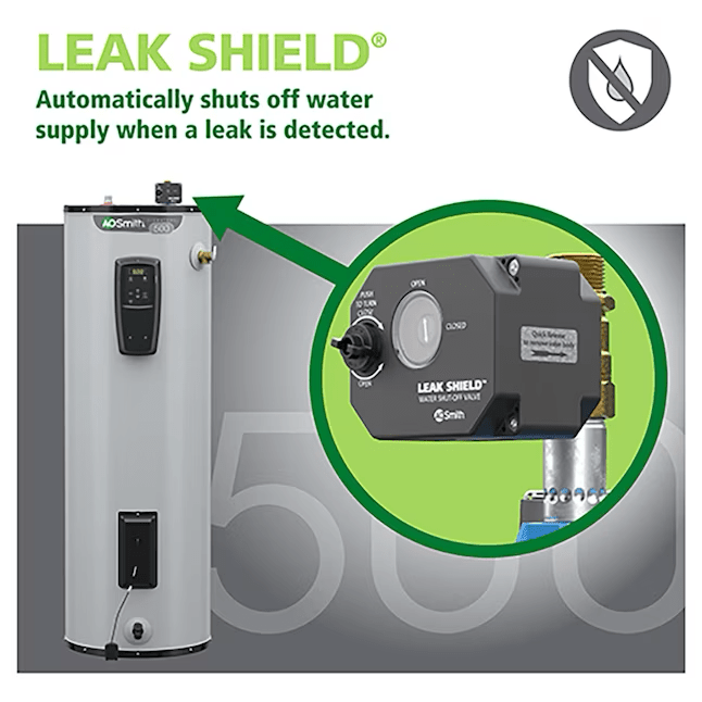 A.O. Smith Signature 500 Electric Water Heater with Leak Detection & Automatic Shut-Off - EE12-40R55DVF