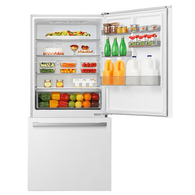 Hisense 17.2-cu ft Counter-depth Bottom-Freezer Refrigerator White ENERGY STAR - HRB171N6AWE