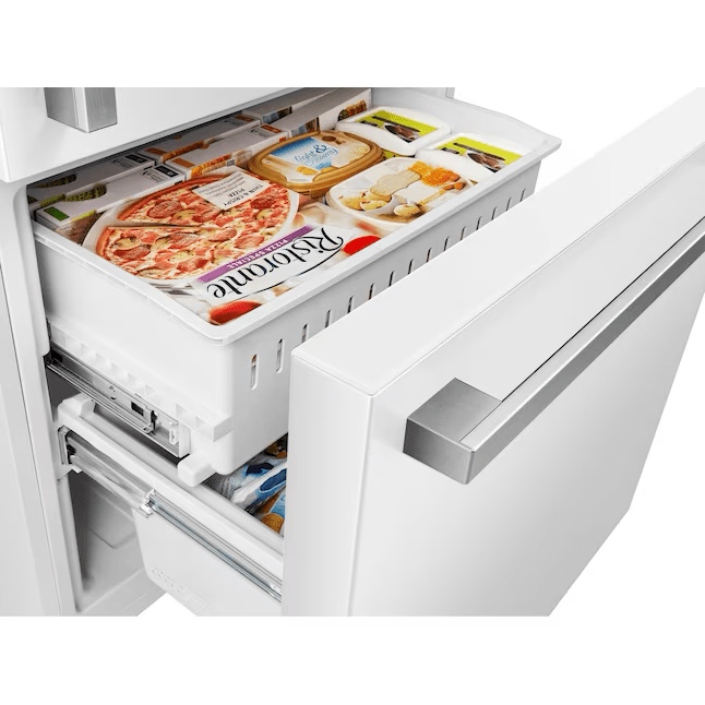 Hisense 17.2-cu ft Counter-depth Bottom-Freezer Refrigerator White ENERGY STAR - HRB171N6AWE