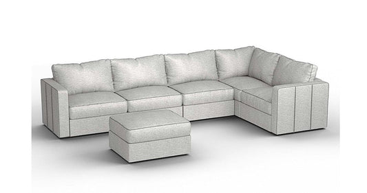 Lovesac – 6 Seats + 8 Sides Luxe Chenille & Standard Foam – Tonal Sterling  - BB6484151