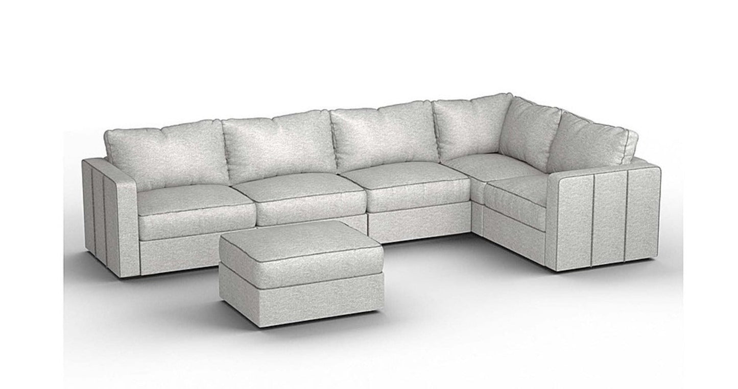 Lovesac – 6 Seats + 8 Sides Luxe Chenille & Standard Foam – Tonal Sterling  - BB6484151