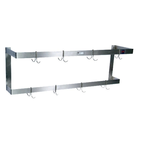John Boos PRW23 Wall Mount 72" Double Bar Pot Rack - PRW23