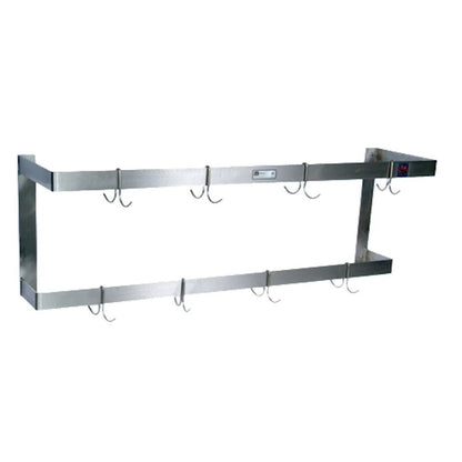 John Boos PRW24 Wall Mount 96" Double Bar Pot Rack - PRW24