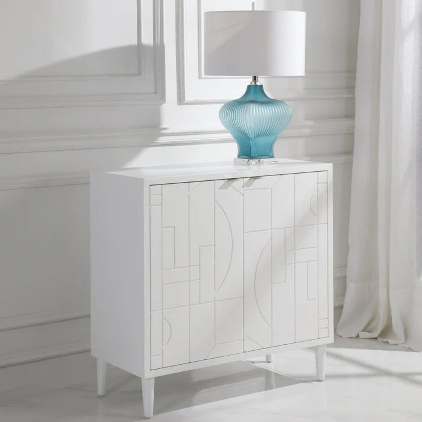 Uttermost Stockholm White 2 Door Cabinet 25105 -  25105