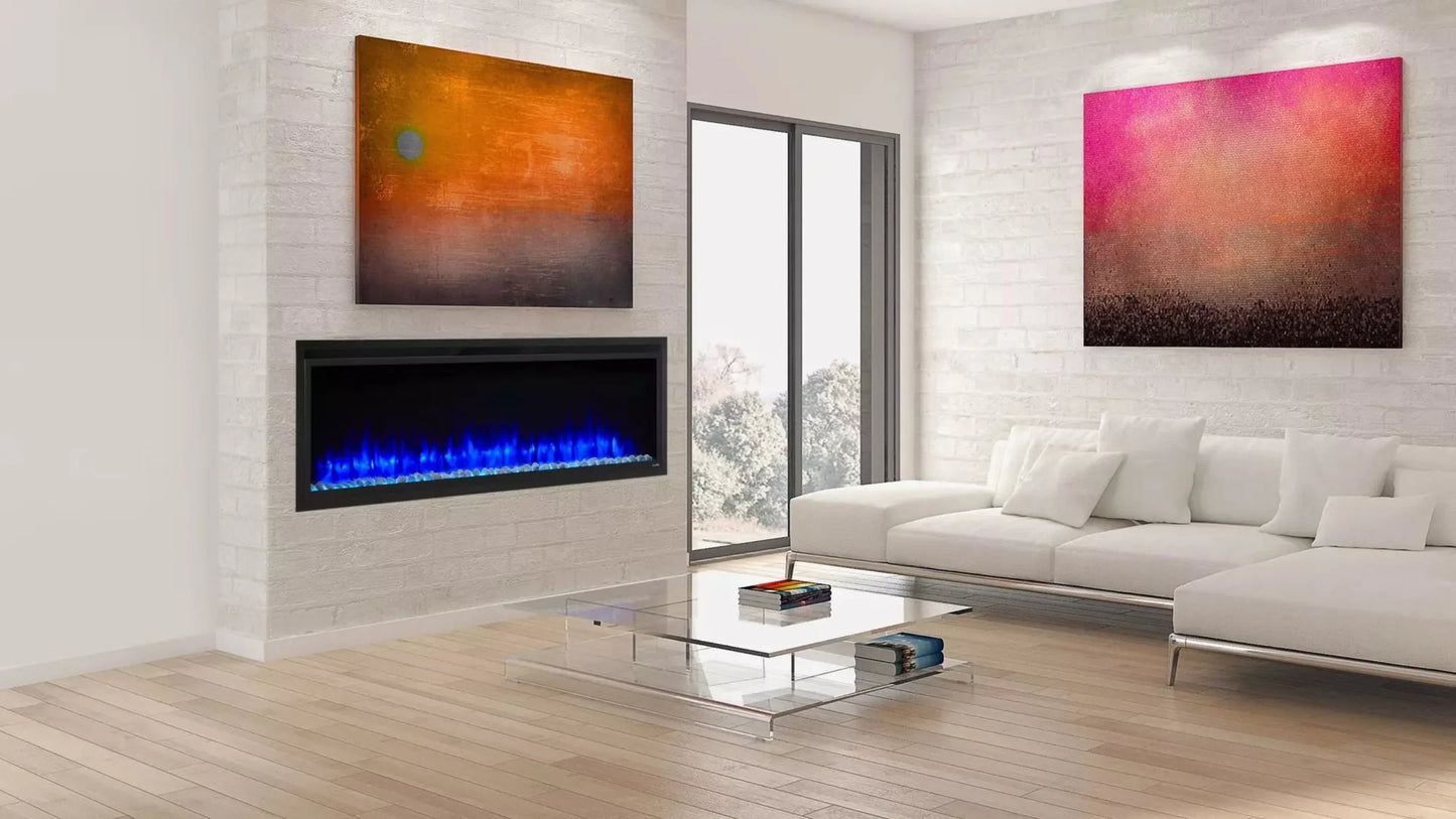 SimpliFire 60" Allusion Platinum Recessed Linear Electric Fireplace - SF-ALLP60-BK