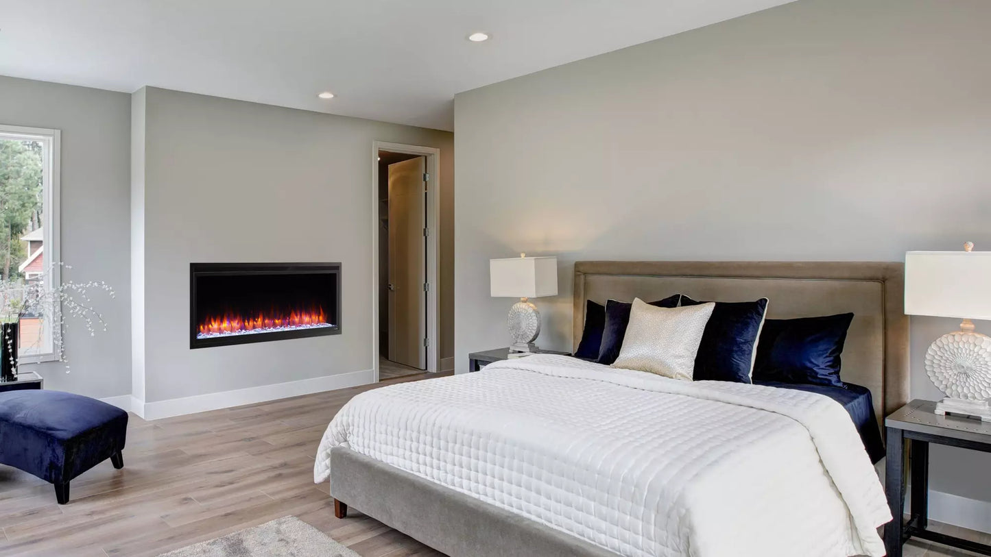 SimpliFire 72" Allusion Platinum Recessed Linear Electric Fireplace - SF-ALLP72-BK