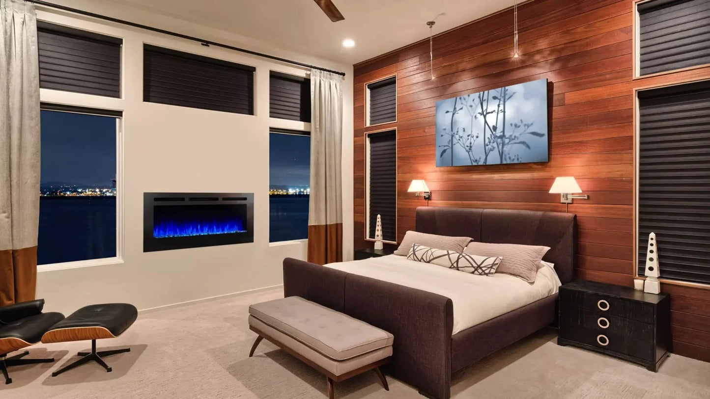 SimpliFire 60" Allusion Recessed Linear Electric Fireplace - SF-ALL60-BK