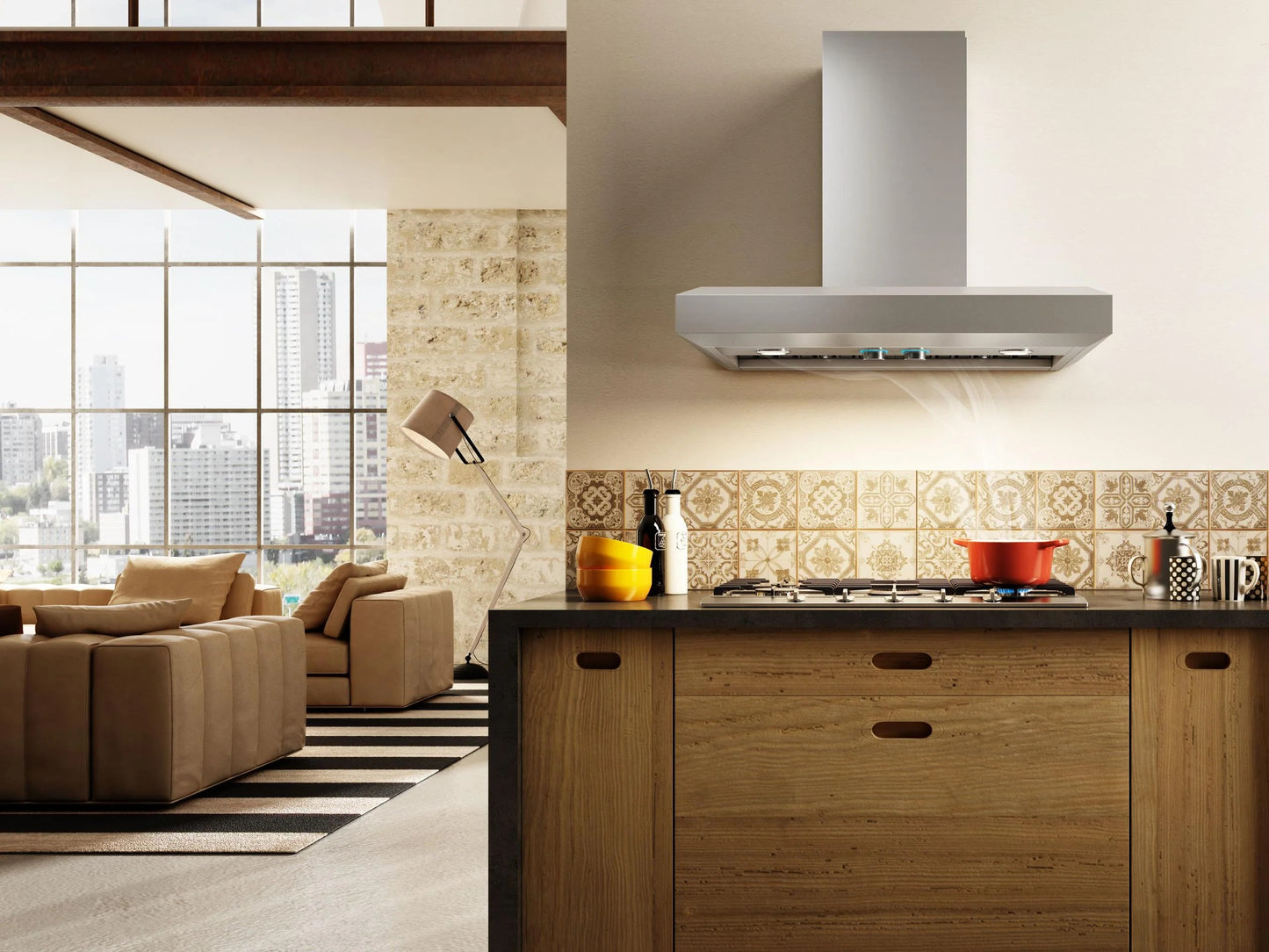 ELICA EVV636S1 VAVANO Wall Mount Range Hood 36" wide - 600CFM in Stainless Steel - EVV636S1