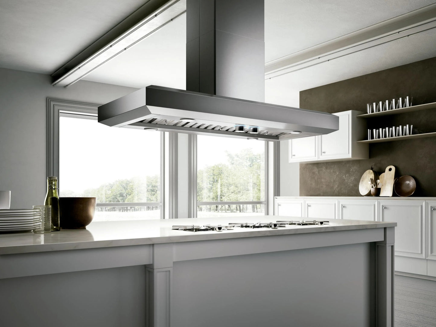 ELICA EVI648S1 VAVANO IS Island Range Hood 48" wide - 600CFM in Stainless Steel - EVI648S1