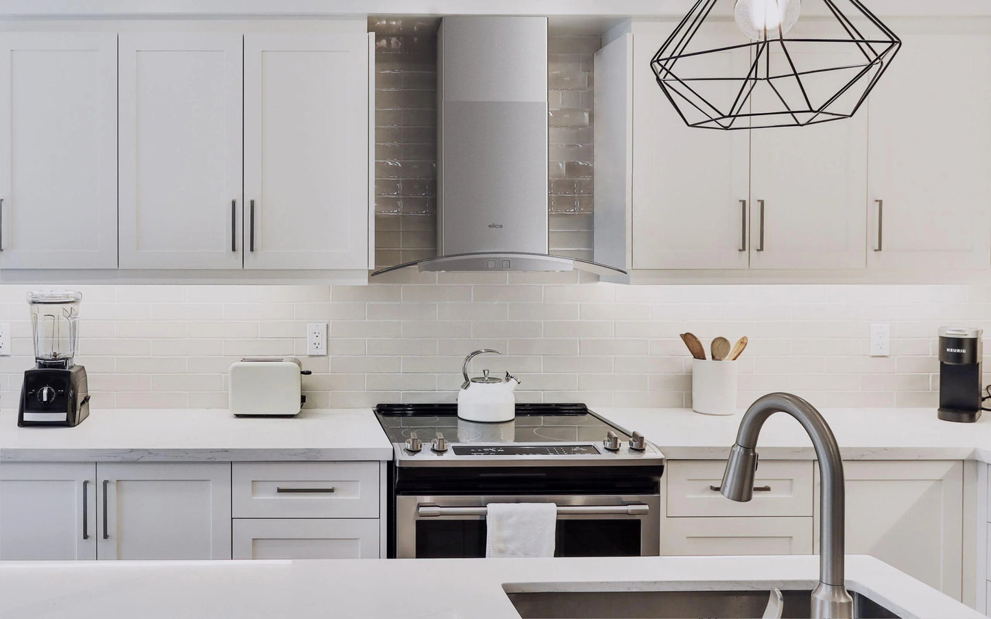 ELICA EPT436S3 POTENZA Wall Mount Range Hood 36" wide - 400CFM in Stainless Steel - EPT436S3