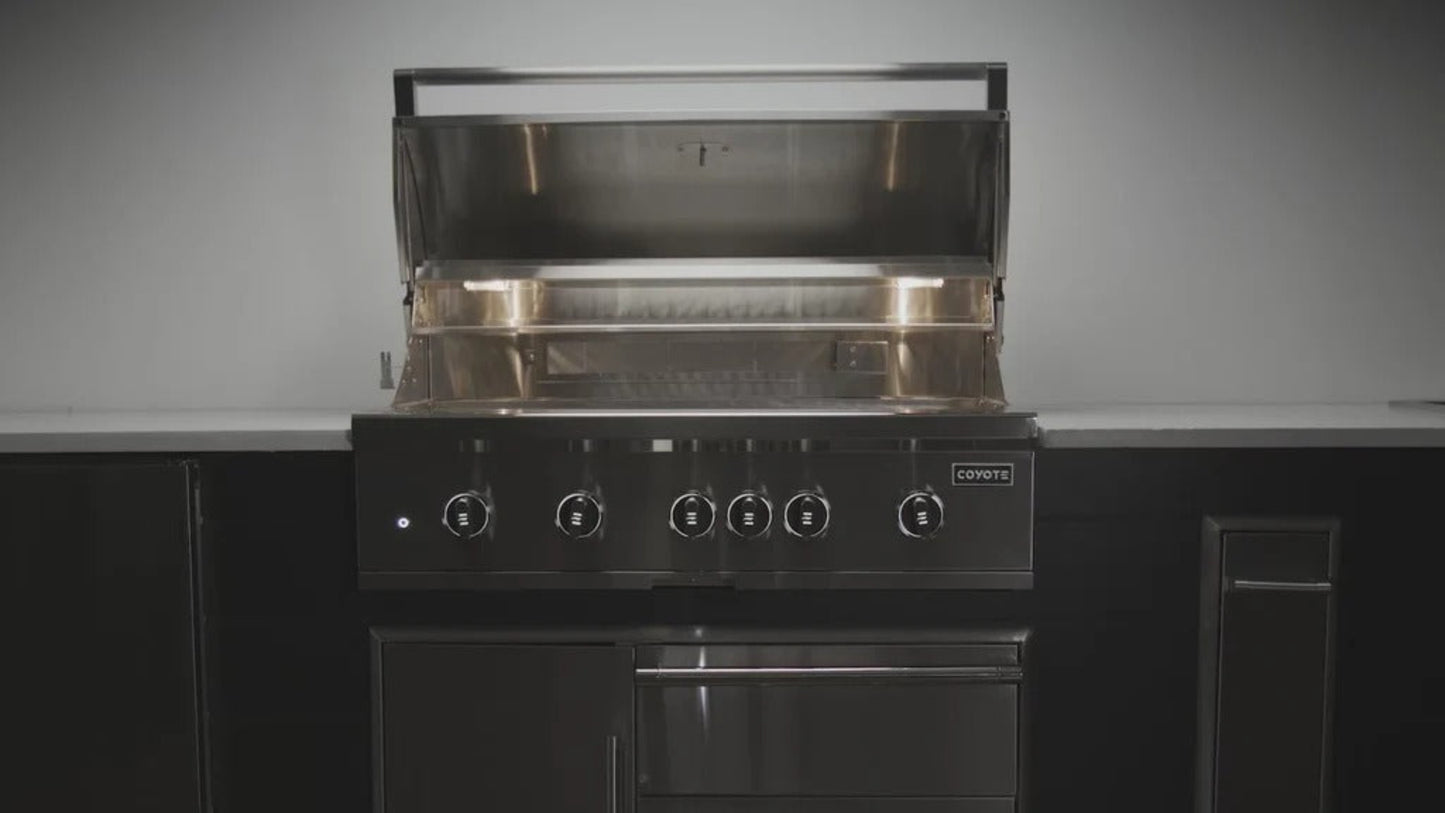 Coyote SL-Series 42" Grill on Cart with Sear Zone & Rotisserie - C3SL42+C3S42CT