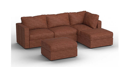 Lovesac – 5 Seats + 5 Sides Rained Chenille & Standard Foam – Terracotta - BB6484092