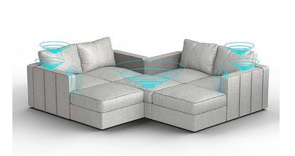 Lovesac – 7 Seats + 8 Sides Luxe Chenille & Lovesoft with 6 Speake - BB6484336