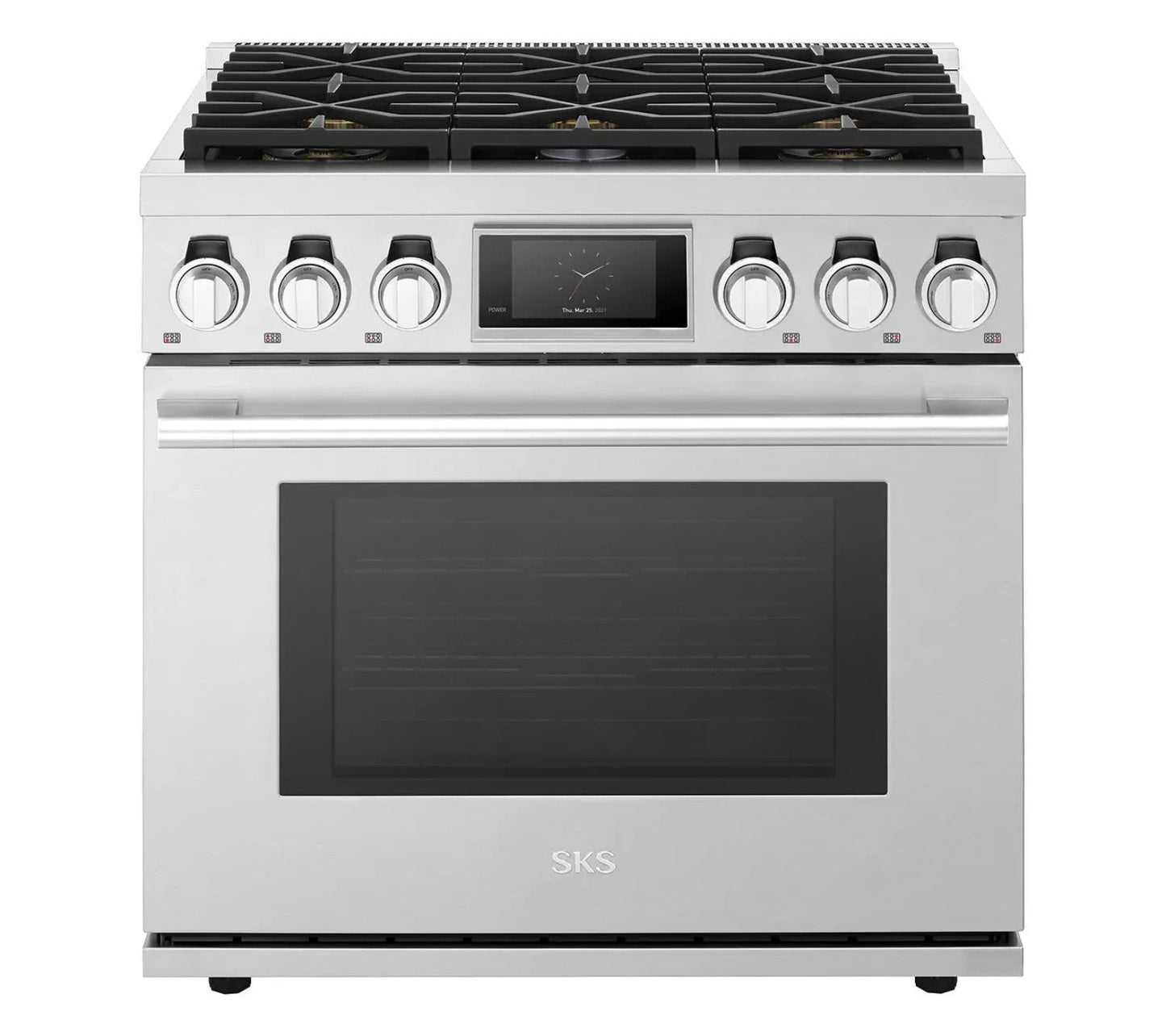 SIGNATURE KITCHEN SUITE SKSDR360SS 36-inch Dual-Fuel Pro Range with Steam-Combi Oven and Sous Vide - SKSDR360SS