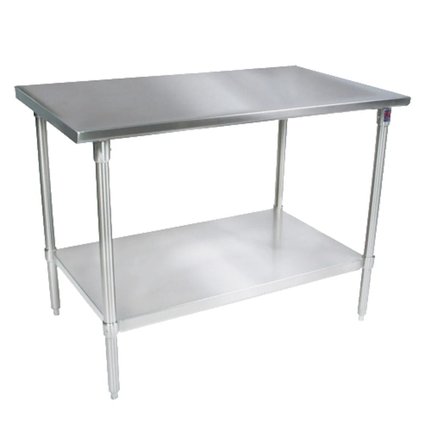 John Boos ST6-3672GSK 72" W x 36" D Work Table with Galvanized Adjustable Undershelf - ST6-3672GSK